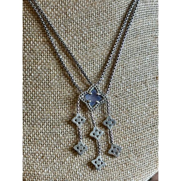 DAVID YURMAN Chalcedony Quatrefoil Diamond Drop Pendant Necklace - Picture 5 of 5